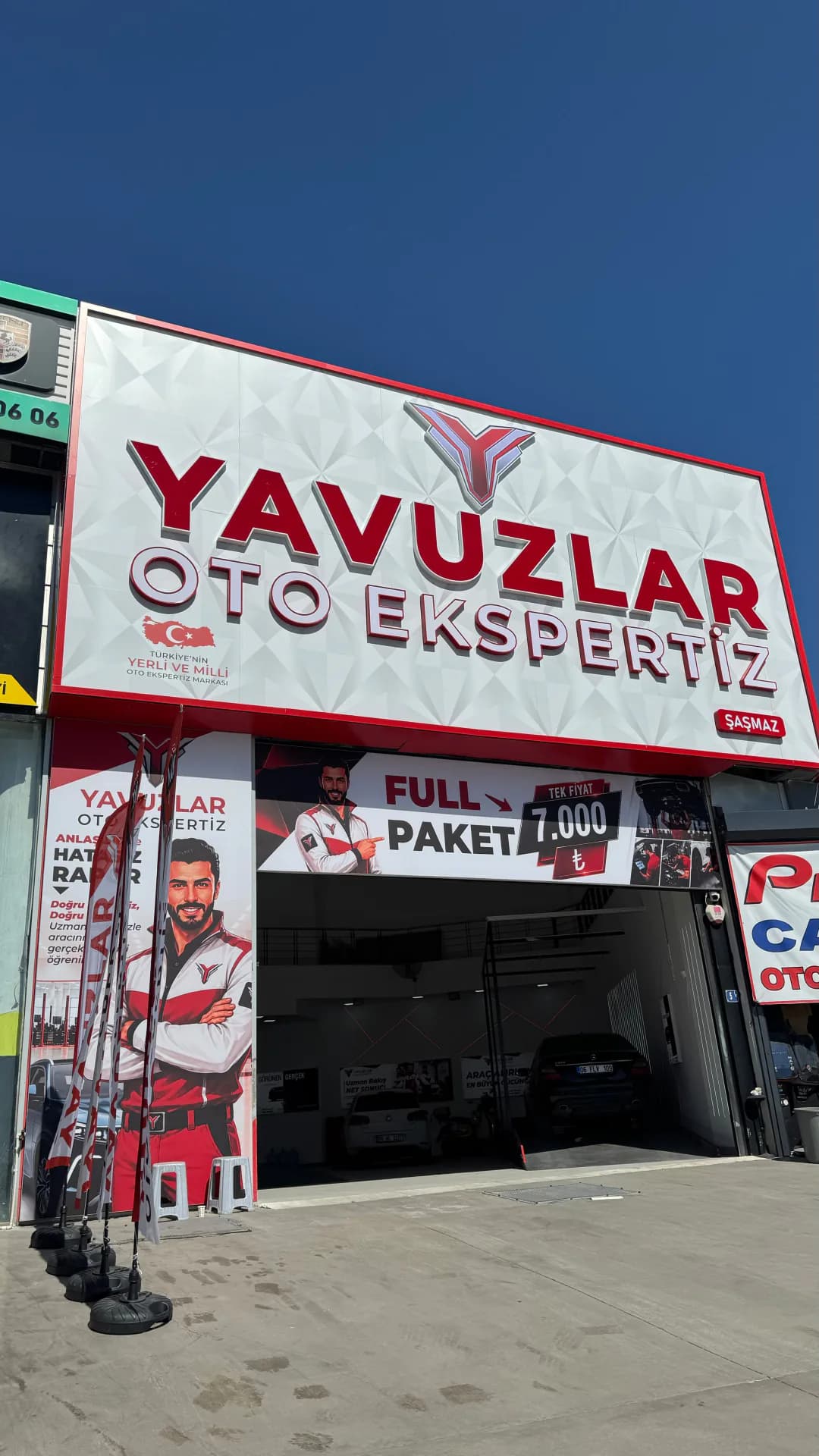 Etimesgut Oto Ekspertiz — Yavuzlar Şaşmaz istasyonunun dış cephesi ve tabelası