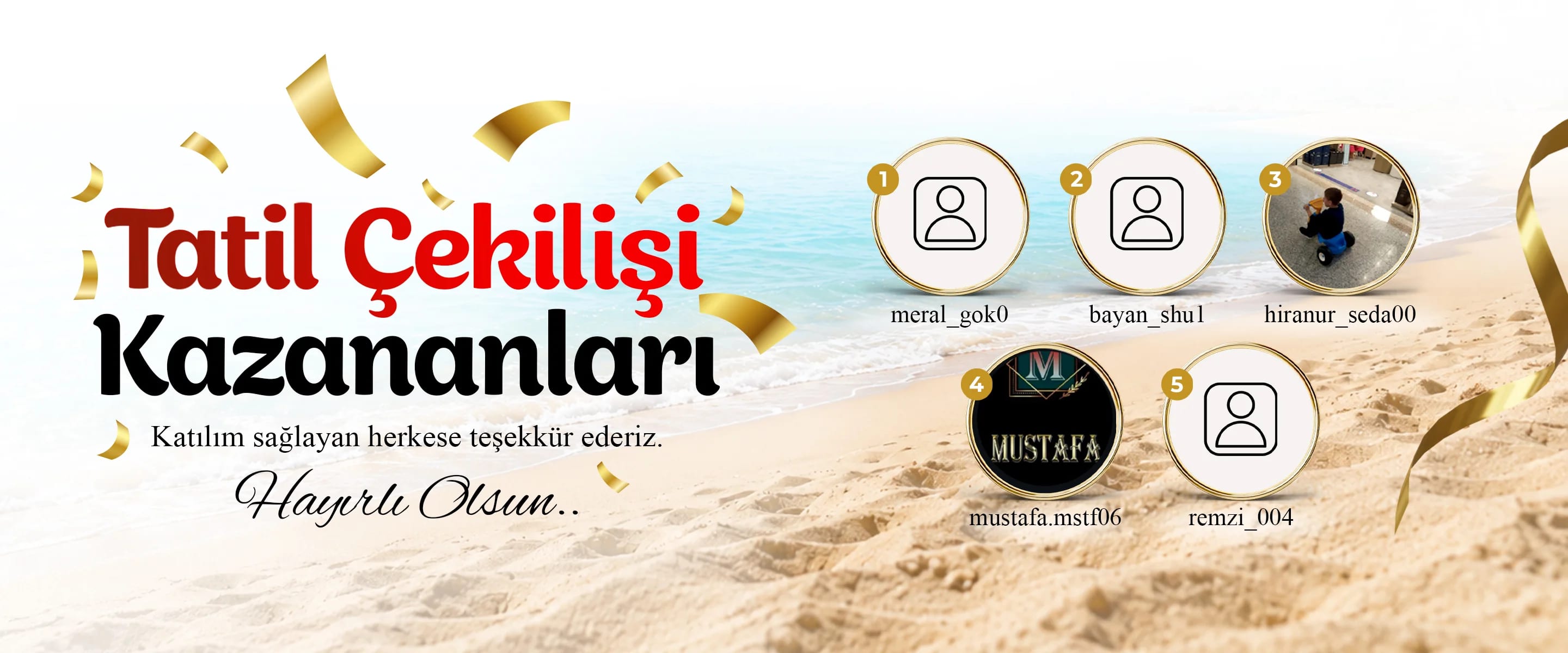 Yaz tatili çekilişi kazananları belli oldu — talihlilerimize hayırlı olsun