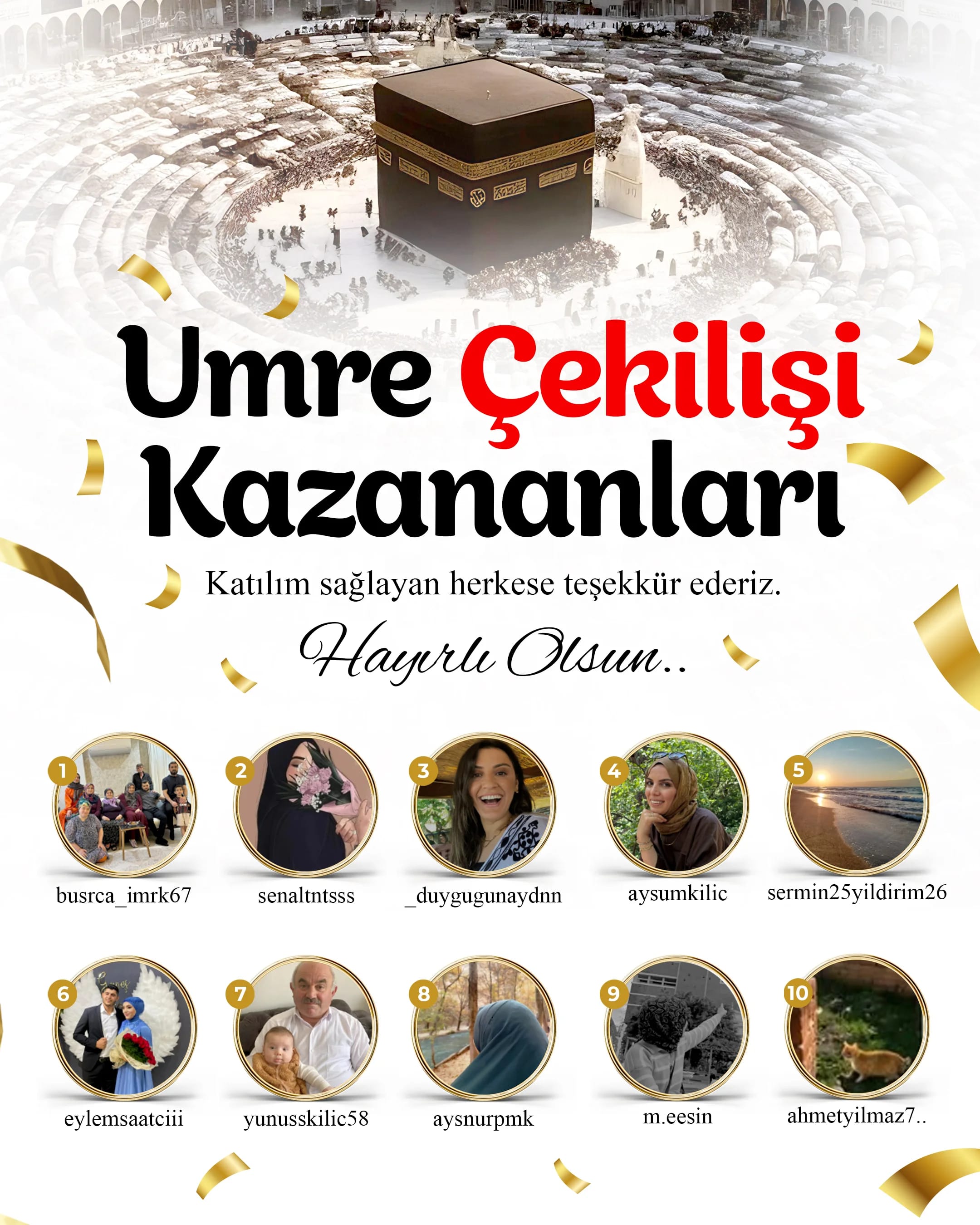 Umre çekilişi kazananları belli oldu — 10 talihlimize hayırlı olsun